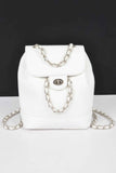 Faux Leather Flap Backpack