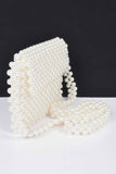 Hand Made Faux Pearl Bead Flap Crossbody Bag