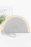 Metallic Faux Straw Clutch