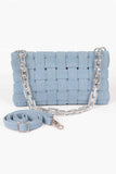 Denim Braided Chain Shoulder Bag