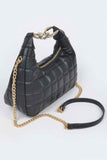 Quilted Faux Leather Hobo Bag