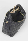 Quilted Faux Leather Hobo Bag