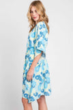 Flower Print Self-tie Drawstring Open Front Cover