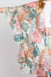 Ruffle Lined Tropical Leaves Print Open Frontcover