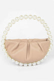 Vegan Metallic Leather Top Handle Bag W/stones