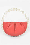 Vegan Metallic Leather Top Handle Bag W/stones