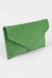 Full Rhinestone Envelope Chain Clutch