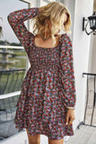 Square Neck Solid Lace Up Cocktail Dress