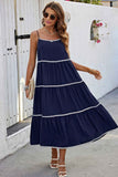 Spaghetti Strap Sleeveless Loose A Line Ankle Dress