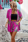 Two Piece Leopard Print Drop Shoulder Pockets Set
