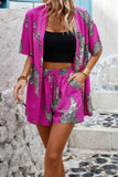 Two Piece Leopard Print Drop Shoulder Pockets Set
