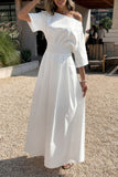One Shoulder Asymmetrical Neck Waist Full Dress