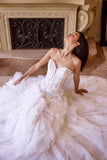 Ladivine WL016 Strapless Drop Waist Cascading Wedding Dress