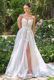 Andrea & Leo WL063 A-Line Wedding Gown Plunging Neckline Floral Straps
