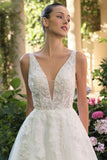 Andrea & Leo WL064 Deep V-Neckline A-Line Wedding Ball Gown