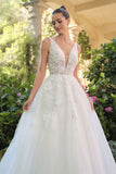 Andrea & Leo WL064 Deep V-Neckline A-Line Wedding Ball Gown
