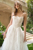 Andrea & Leo WL069 Off White/Nude A-Line Scoop Neckline Lace Wedding Dress