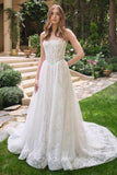Andrea & Leo WL069 Off White/Nude A-Line Scoop Neckline Lace Wedding Dress