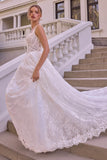 Andrea & Leo WL073 Lace A-Line Wedding Dress with Beaded Bodice and Bow Detail