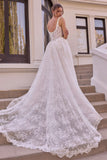 Andrea & Leo WL073 Lace A-Line Wedding Dress with Beaded Bodice and Bow Detail