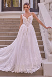 Andrea & Leo WL073 Lace A-Line Wedding Dress with Beaded Bodice and Bow Detail