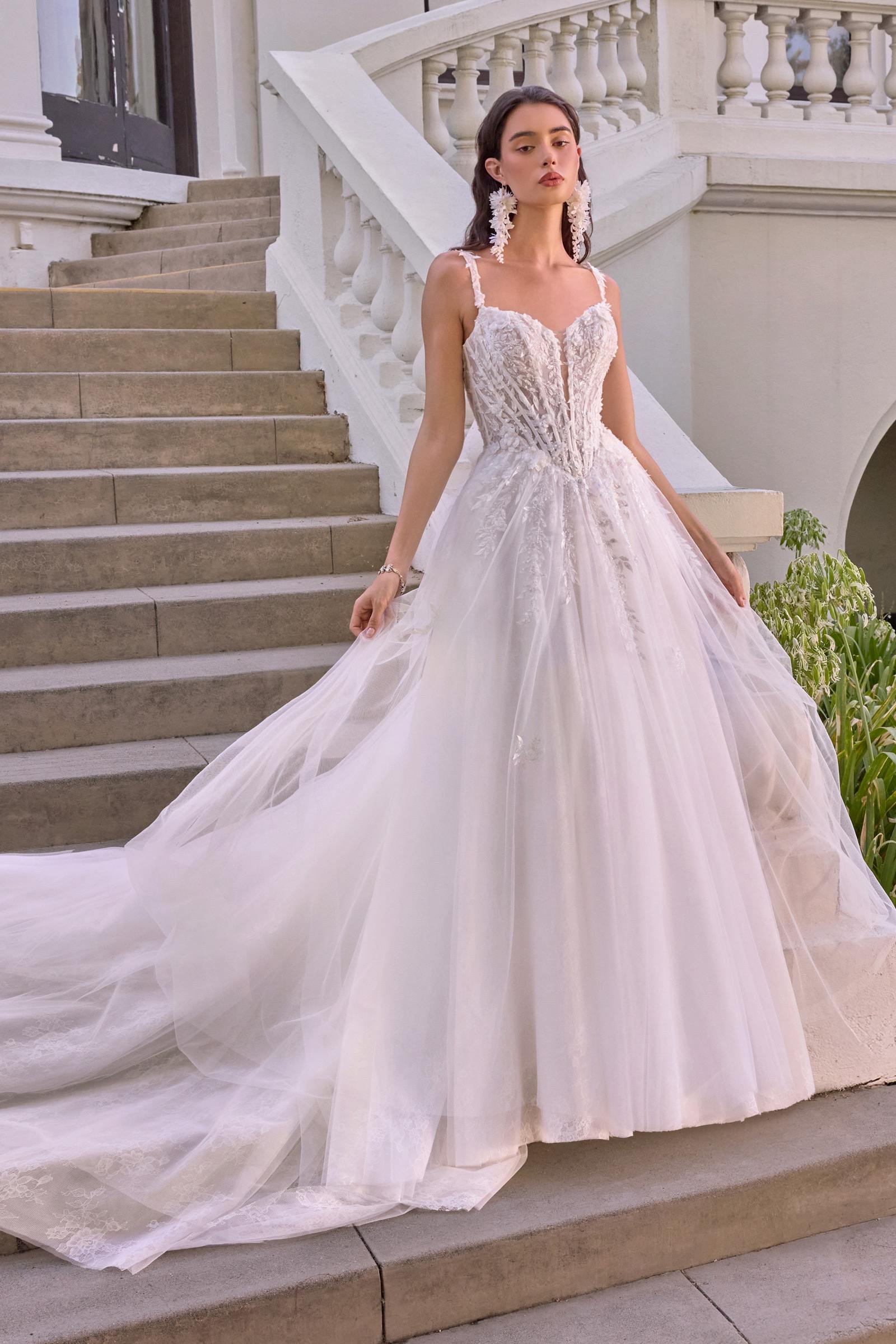 Andrea & Leo WL075 Leaf Motif Layered Tulle Wedding Ball Gown