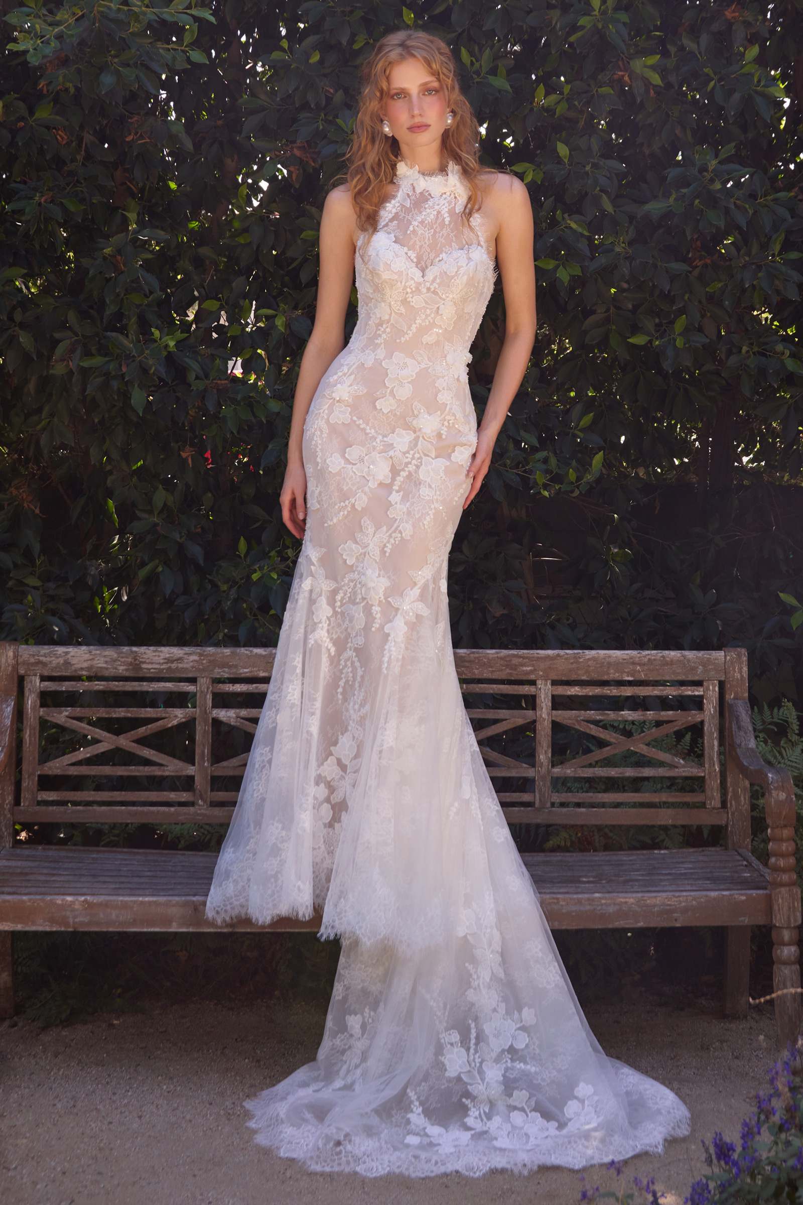 Andrea & Leo WL077 Lace Halter Mermaid Wedding Dress