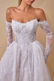 Andrea & Leo WL079 Lace Wedding Ball Gown With Long Sleeves