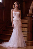 Andrea & Leo WL091 Strapless Corset Lace Mermaid Wedding Dress with Train
