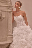 Andrea & Leo WL092 Lace Strapless Rosette Ball Gown