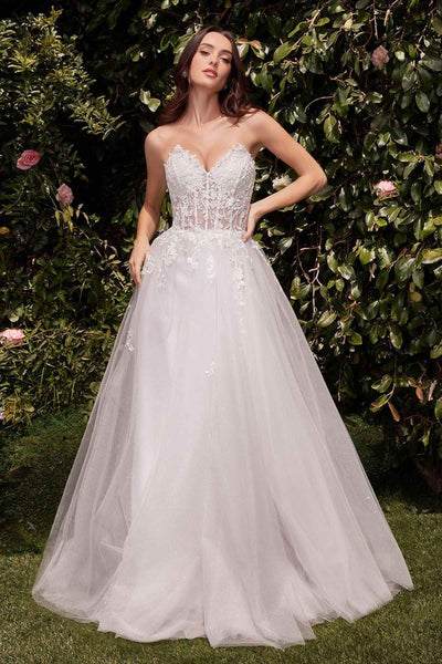 Ladivine C148W Strapless A-Line Lace & Tulle Wedding Dress