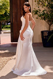 Ladivine CD636W Strapless Sheer Bodice Fitted Wedding Gown