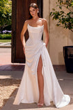 Ladivine CD636W Strapless Sheer Bodice Fitted Wedding Gown