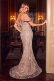 Ladivine CD638 Off The Shoulder Beaded Mermaid Gown