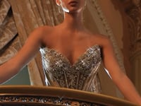 Ladivine CDS546 Strapless Fitted Stretch Satin Corset Bodice Evening Gown