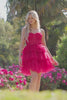 Juliet JT918S Dress Strapless Cocktail Leaf Lace Corset Bodice Ruffle Skirt - VIDEO
