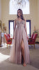 Nox Anabel C1843 Mesh A-Line Peaked Neckline Sequin Prom Ball Gown