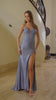Nox Anabel D1766 Shiny Satin Prom Gown Plunging V-Neckline
