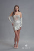 Juliet JT938R Dress Short Fitted Cocktail Metallic Corset Bodice - VIDEO