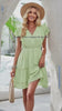 Cut Out Sleeveless Ruffle Trim V Neck Fit Dress