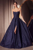 Ladivine Amoris T701 Strapless Glitter A-Line Gown