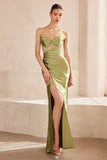 Ladivine Amoris T708 Strapless Fitted Satin Prom Gown