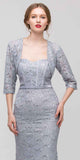 Mid-Length Sleeve Lace Silver Bolero Jacket