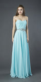 Aqua Sweetheart Neckline Long Prom Dress Strapless