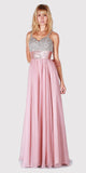 Jewel Embellished Bodice Long Prom Dress Dusty Rose