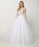 Juliet 1417 Quinceanera Dress Poofy Ballgown White Beaded Bodice