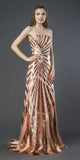 Sequins Floor-Length Prom Gown Strapless Gold