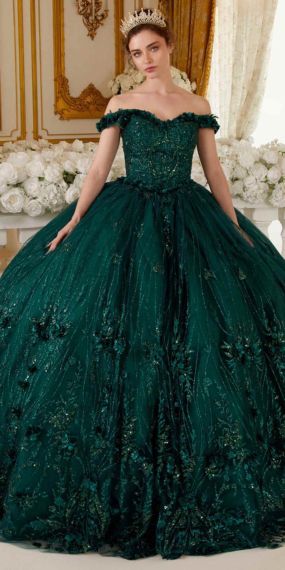 Ladivine 15704 Dress | Cinderella Divine 15704 - Emerald