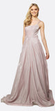 Juliet 203 Long Glitter Crepe Prom Dress Mauve With Back Cut Outs