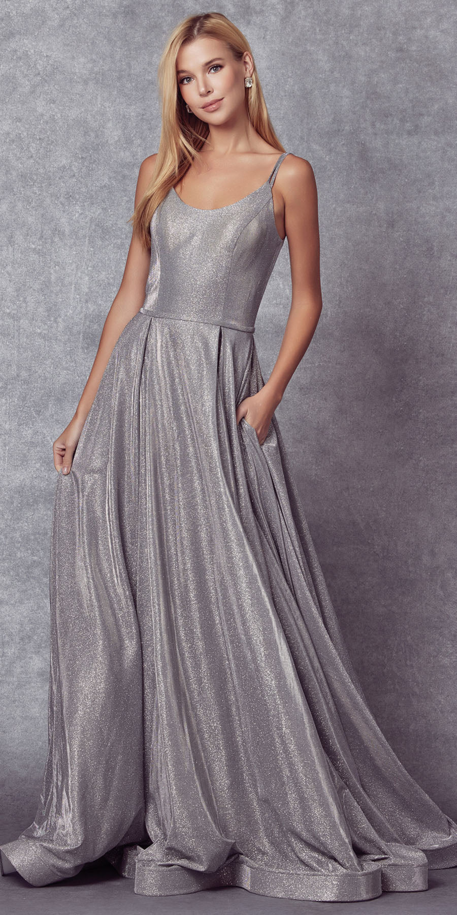 Silver Glitter Prom Dress - Shangri-La